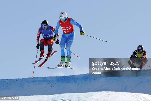 Simone Deromedis from Italy competes during the FIS Freestyle World Ski Championships Ski Cross on February 26, 2023 in Bakuriani, Georgia.