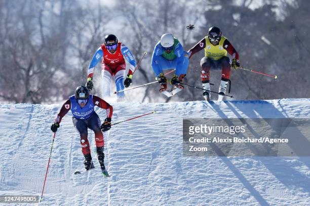 Kevin Drury of Team Canada, Federico Tomasoni, Brady Leman of Team Canada, Bastien Midol of Team France competes during the FIS Freestyle World Ski...