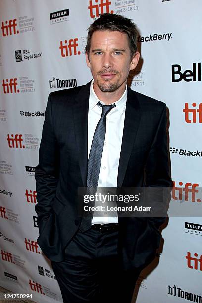 Actor Ethan Hawke arrives at the premiere of "The Woman In The Fifth" at Winter Game Theatre during the 2011 Toronto International Film Festival on...