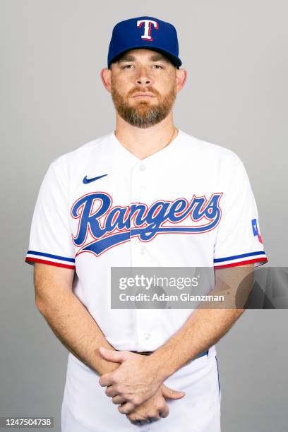 Ian Kennedy of the Texas Rangers poses for a photo during the Texas Rangers Photo Day at Surprise Stadium on Tuesday, February 21, 2023 in Surprise,...