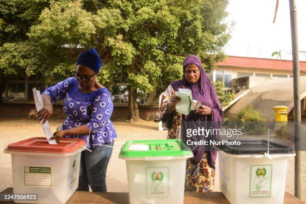Women cast their votes during the Nigeria Presidential election at a polling station at the Federal Capital Territory, Abuja on February 25, 2023.