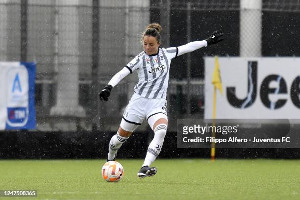 Martina Rosucci of Juventus during the Women Serie A match between Juventus and Parma at Juventus Center Vinovo on February 26, 2023 in Vinovo, Italy.