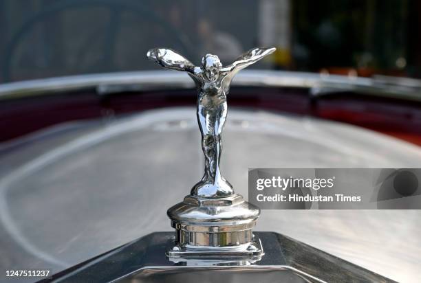 Rolls Royce vintage car display during 'Vintage for Life - The G20 Vintage Vehicles Drive' at Major Dhyan Chand National Stadium, on February 26,...
