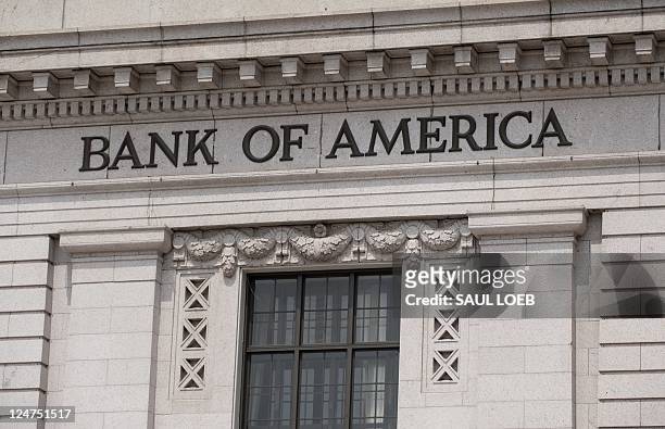 Bank of America logo is seen outside a bank branch in Washington, DC, on August 19, 2011. A report Friday indicated the bank will cut 3,500 jobs this...