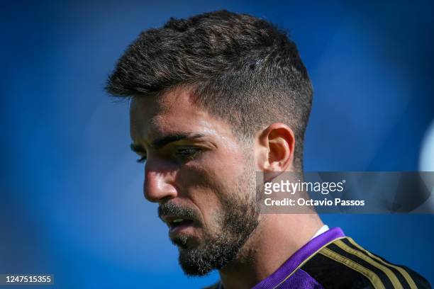 Monchu of Real Valladolid CF in action during the LaLiga Santander match between RC Celta and Real Valladolid CF at Estadio Balaidos on February 26,...