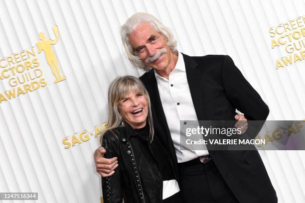 Actor Sam Elliott and wife US actress Katharine Ross arrive for the 29th Screen Actors Guild Awards at the Fairmont Century Plaza in Century City,...