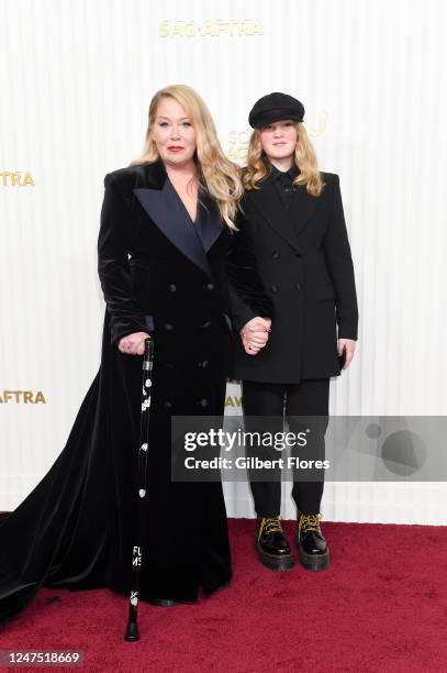 Christina Applegate and Sadie Grace LeNoble at the 29th Annual Screen Actors Guild Awards held at the Fairmont Century Plaza on February 26, 2023 in...