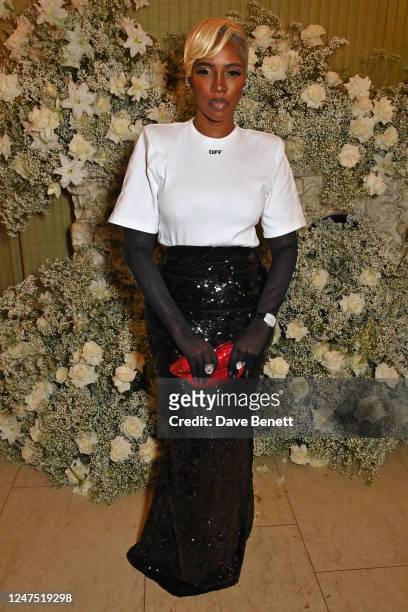 Tiwa Savage attends the British Vogue And Tiffany & Co. Celebrate Fashion And Film Party 2023 at Annabel's on February 19, 2023 in London, England.