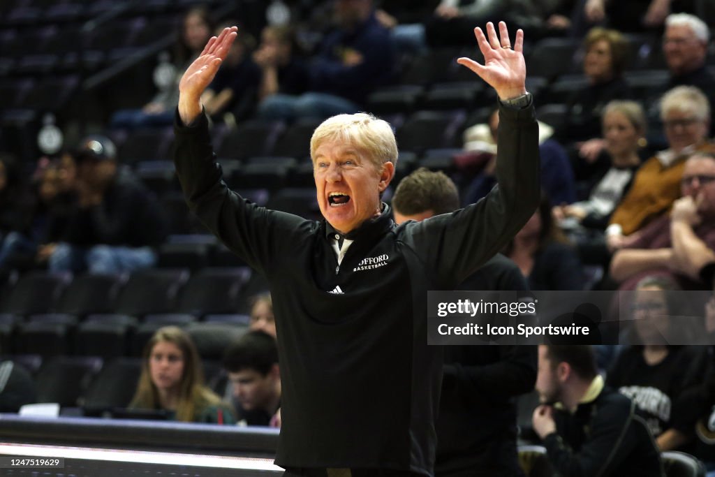Wofford College head coach Jimmy Garrity during a women's college Wofford College head coach Jimmy Garrity during a women's college
