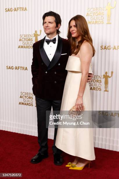 26th, 29th ANNUAL SCREEN ACTORS GUILD AWARDS - Adam Scott and Naomi Sablan arrives at the 29th Annual Screen Actors Guild Award, held at the Fairmont...