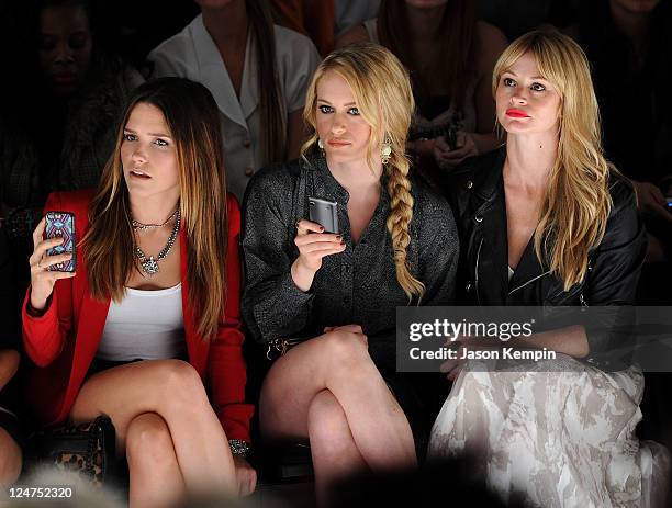 Actresses Sophia Bush, Leven Rambin and Cameron Richardson attend the Rebecca Minkoff Spring 2012 fashion show during Mercedes-Benz Fashion Week at...
