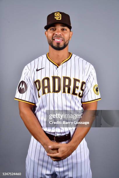 Xander Bogaerts of the San Diego Padres poses for a photo during the San Diego Padres Photo Day at Peoria Sports Complex on Thursday, February 23,...