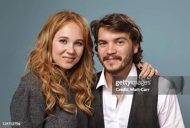 Actors Juno Temple and Emile Hirsch of "Killer Joe" poses during the 2011 Toronto Film Festival at Guess Portrait Studio on September 12, 2011 in...