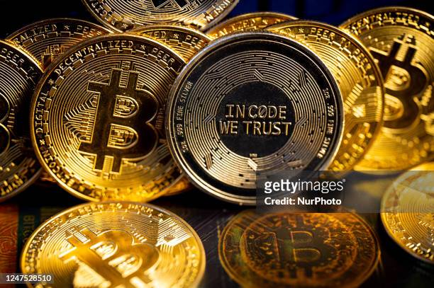 Representation of Bitcoin cryptocurrency is seen in this illustration, on February 26, 2023 in Brussels, Belgium.