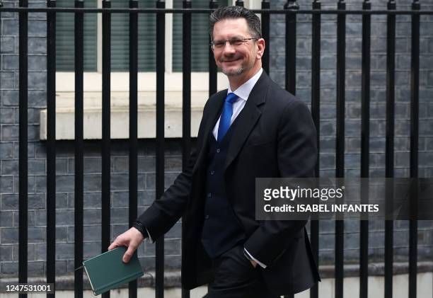 Britain's Minister of State in Britain's Northern Ireland Office Steve Baker, arrives at 10 Downing Street in central London on February 27, 2023. -...