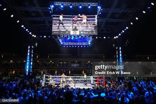 General view of arena as Tommy Fury and Jake Paul fight at Diriyah Arena. Diriyah, Saudi Arabia, 2/25/2023 CREDIT: Erick W. Rasco