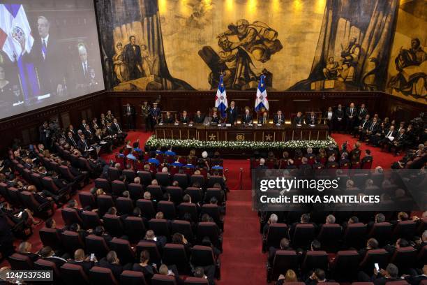 General view of the National Congress during the accountability speech of President Luis Abinader on National Independence Day in Santo Domingo, on...