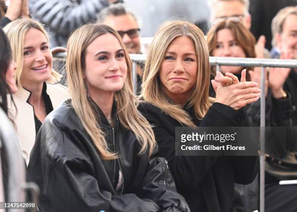 Coco Arquette and Jennifer Aniston at the star ceremony where Courteney Cox is honored with a star on the Hollywood Walk of Fame on February 27, 2023...