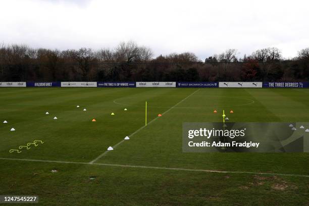 Training pitch one GV / general view at West Bromwich Albion Training Ground on February 27, 2023 in Walsall, England.