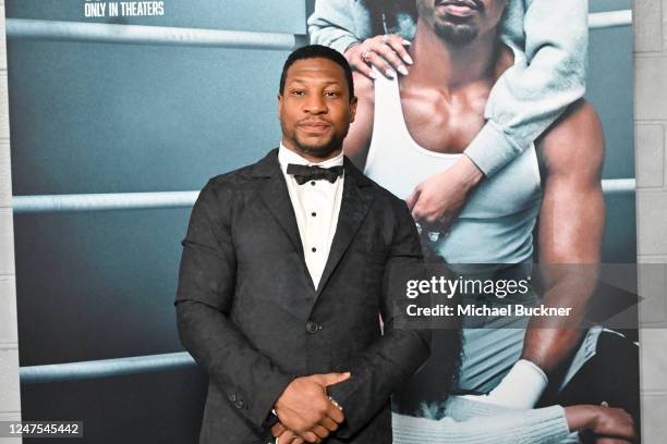 Jonathan Majors at the premiere of "Creed III" held at TCL Chinese Theater on February 27, 2023 in Los Angeles, California.