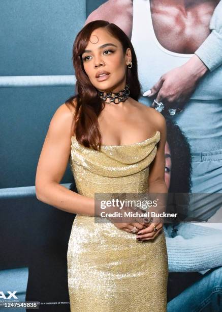 Tessa Thompson at the premiere of "Creed III" held at TCL Chinese Theater on February 27, 2023 in Los Angeles, California.