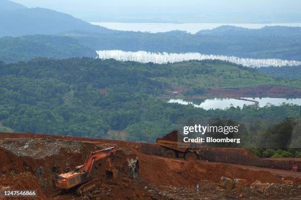 Excavators in a pit at a nickel mine operated by PT Vale Indonesia in Sorowako, South Sulawesi, Indonesia, on Monday, June 13, 2022. The value of...