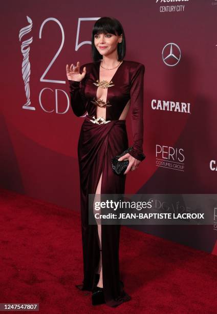 Actress Christina Ricci arrives for the 25th Costume Designers Guild Awards at The Fairmont Century Plaza in Los Angeles, California, on February 27,...