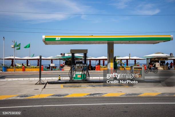 Gas station of the state company Petrobras by the beach of Copacabana in Rio De Janeiro, Brazil on February 23, 2023.