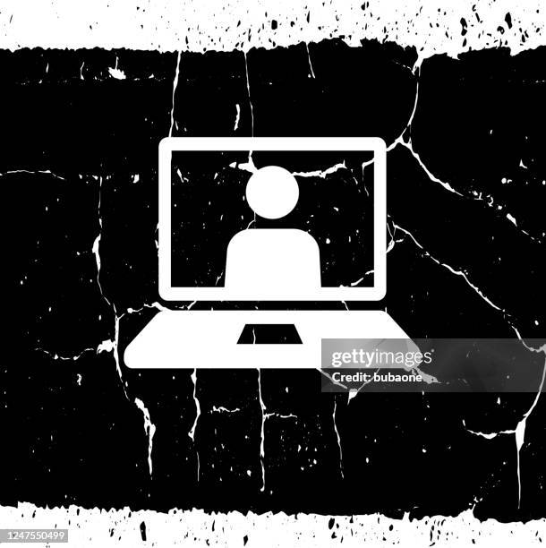 laptop computer virtual call icon - damaged laptop stock illustrations