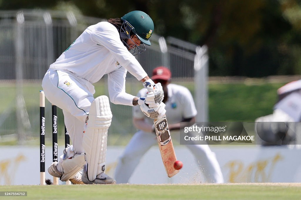 South Africa's Tony de Zorzi plays a shot during the first day of the ...