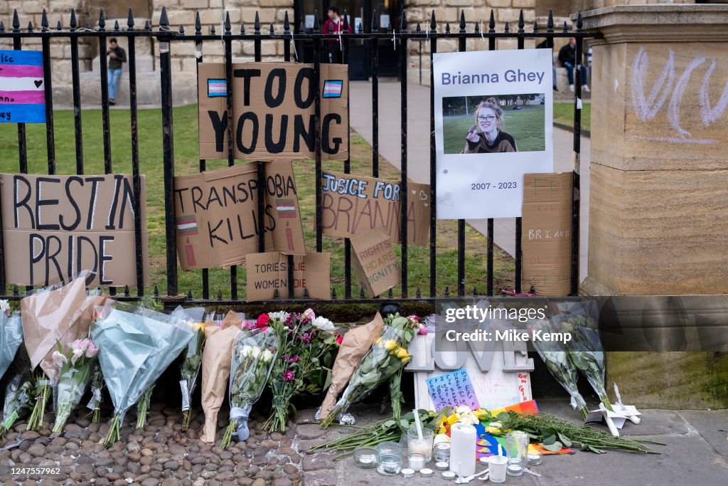 Flowers cards, candles and signs for murdered teenager Brianna Ghey ...