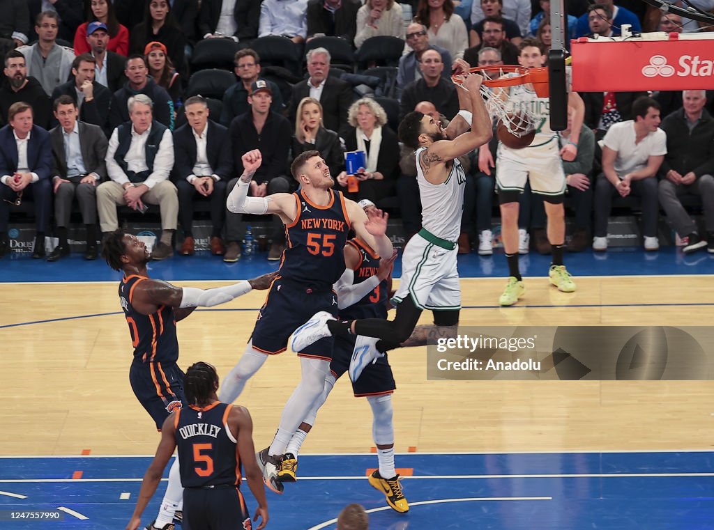 NBA: New York Knicks knock Boston Celtics off the top