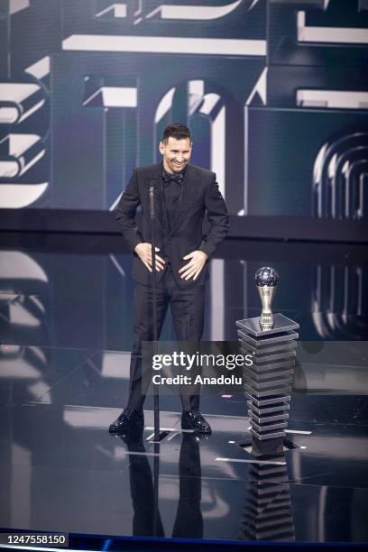 Lionel Messi is seen during The Best FIFA Football Awards 2022 on February 27, 2023 in Paris, France