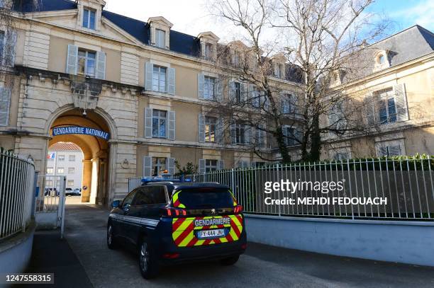 Photo taken on Febraury 28 shows the gendarmerie in Niort, western France, where a suspect is being heard by investigators as part of the...