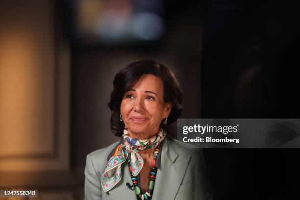 Ana Botin, chairman of Banco Santander SA, during a Bloomberg Television interview in London, UK, on Tuesday, Feb. 28, 2023. Santander pledged to...