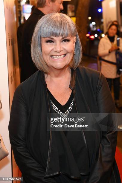 Dawn French and Film Producer Xavier Marchand attend the press night performance of "Oklahoma!" at Wyndhams Theatre on February 28, 2023 in London,...