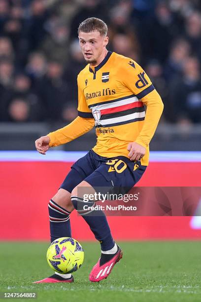 Michael Cuisance of UC Sampdoria during the Serie A match between SS Lazio and UC Sampdoria at Stadio Olimpico on February 27, 2023 in Rome, Italy