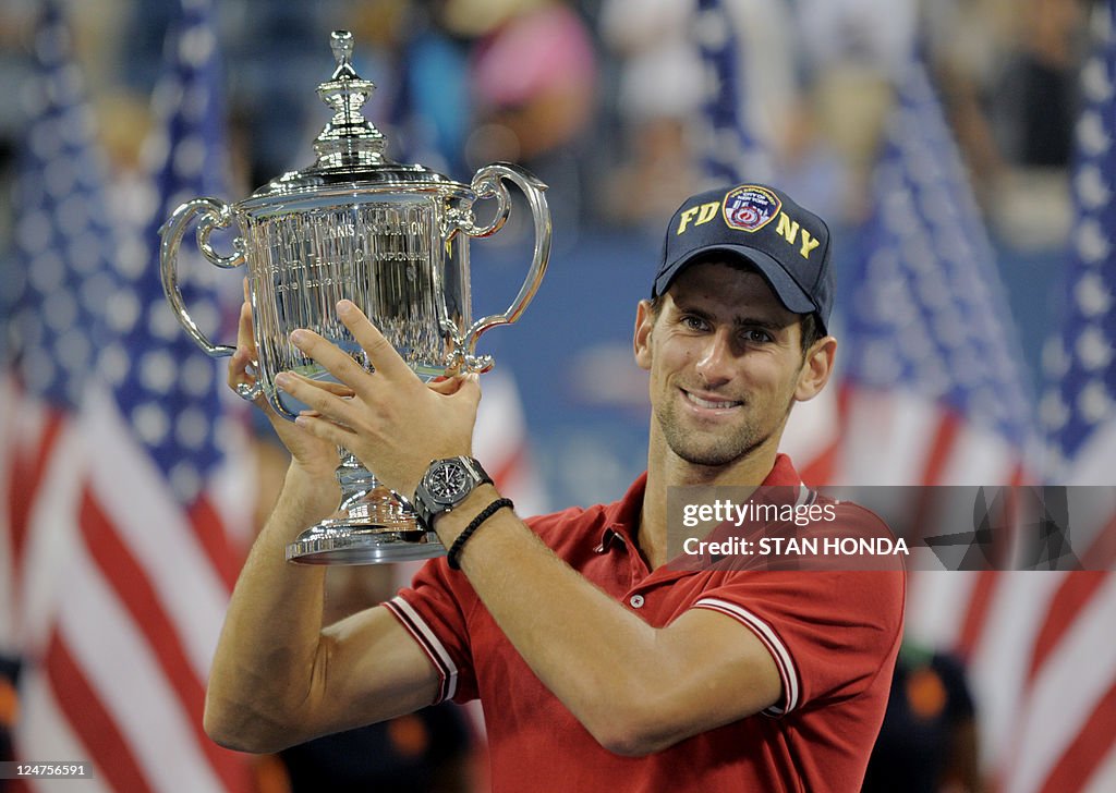 Number one seed Novak Djokovic of Serbia