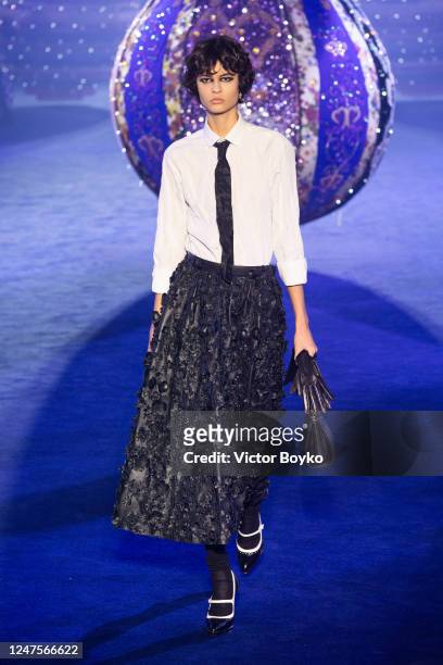 Model walks the runway during the Christian Dior Womenswear Fall Winter 2023-2024 show as part of Paris Fashion Week on February 28, 2023 in Paris,...