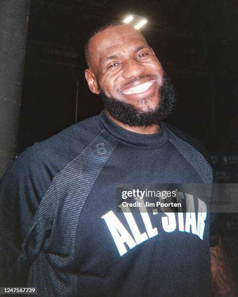 LeBron James of Team LeBron poses for a photo during the NBA All-Star Game as part of 2023 NBA All Star Weekend on Sunday, February 19, 2023 at...