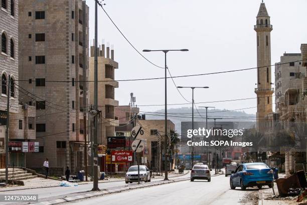 General view of the town of Hawara, south of Nablus, in the occupied West Bank. Dozens of Israeli settlers went on a violent rampage in the northern...