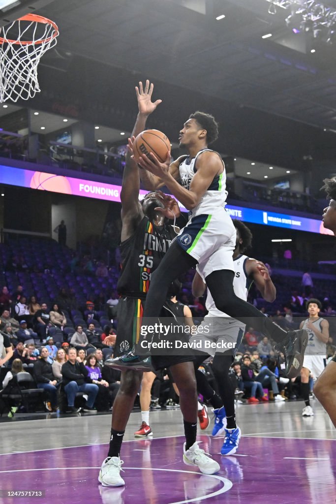 Iowa Wolves Action Craig Randall II of the Iowa Wolves goes to the basket during the ...