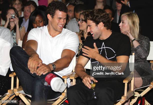Kris Humphries and Brody Jenner attends the Abbey Dawn by Avril Lavigne Spring 2012 fashion show during Style360 at the Metropolitan Pavilion on...