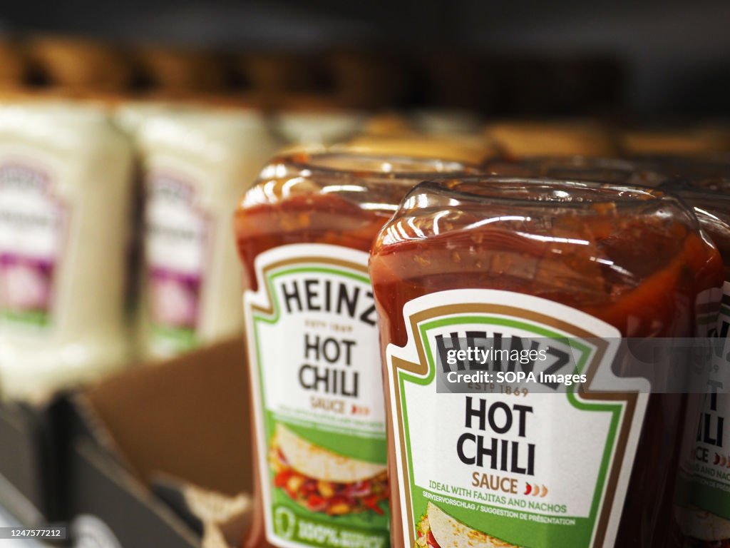 Heinz Hot Chili sauce on a shelf in a store in Passau. News Photo