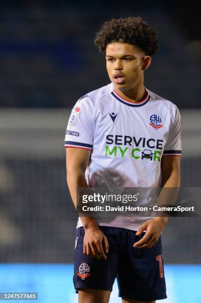 Bolton Wanderers' Shola Shoretire during the Sky Bet League One between Portsmouth and Bolton Wanderers at Fratton Park on February 28, 2023 in...