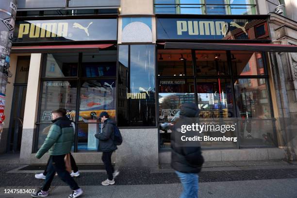 The Puma SE flagship store in Berlin, Germany, on Wednesday, March 1, 2023. Puma forecast slower profit growth as new Chief Executive Officer Arne...