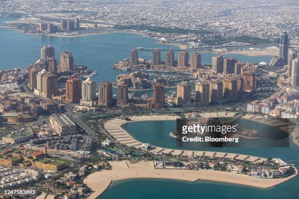 The Pearl development in Doha, Qatar, on Tuesday, Feb. 14, 2023. Qatar spent more than $200 billion during the past decade redeveloping the countrys...