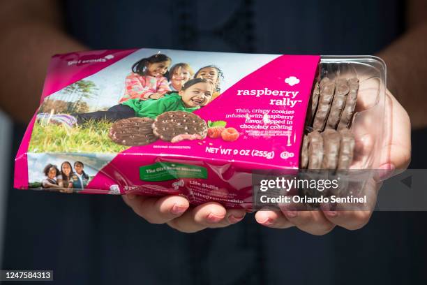 The first shoe to drop: Girl Scouts announced the new Raspberry Rally cookie in Orlando, Florida, on Aug. 16, 2022.