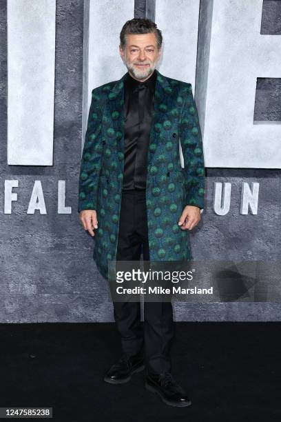 Andy Serkis arrives at the global premiere of "Luther: The Fallen Sun" at BFI IMAX Waterloo on March 1, 2023 in London, England.
