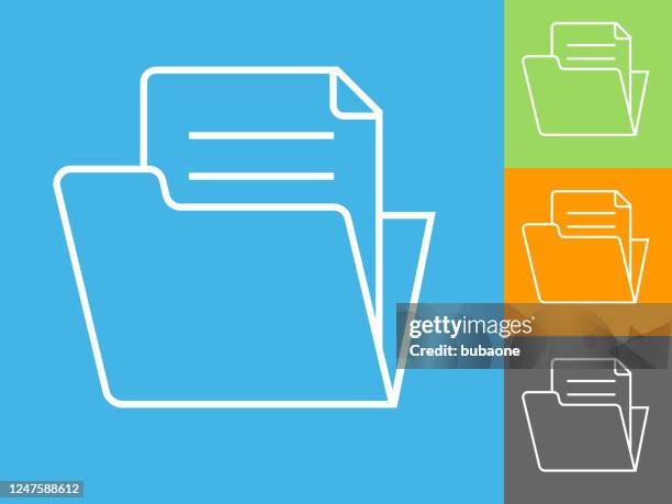 folder with a document icon - digital folders stock illustrations
